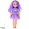 Doll in Dress with Crown Long Hair Purple Brush 38cm image 2