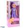 Doll in Dress with Crown Long Hair Purple Brush 38cm image 3