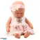 Doll Sleeping Baby Pink Dress With Lace And Star Headband image 1