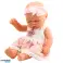 Doll Sleeping Baby Pink Dress With Lace And Star Headband image 2