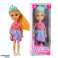 Mini prinsesse dukke med krone fargerik kjole 14cm mix bilde 2