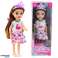 Mini prinsesse dukke med krone fargerik kjole 14cm mix bilde 3