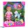 Mini Doll Set Met Hond Aan De Leiband Kom Met Bot foto 1