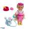 Mini Doll Set Met Hond Aan De Leiband Kom Met Bot foto 2