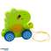 Pull Along Dinosaur Toy for Toddlers Sounds Rattle Green image 3