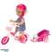 Mini Doll Set Bike Trailer Helmet White Dog image 1