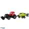 Set Tractor con Cargador y Empacadora Agrícola Rojo fotografía 1