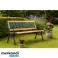 NEL 26568 TUINBANK HOUTEN METALEN BEGRAAFPLAATS PARKBANK MET RUGLEUNING foto 1