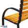 NEL 26569 GARDEN BENCH WOODEN METAL CEMETERY PARK BENCH WITH BACKREST image 3