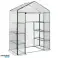 Mini Garden Balcony Greenhouse 4 Metal Shelves PVC Foil 195 x 143 x 73cm image 1