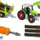 Tractor desmontado con remolque con madera 43 cm fotografía 5