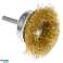 Butt wire brush 50 mm. corrugated wire. brass. with 6 mm shank image 1