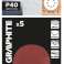 Velcro slibeskiver 125 mm. P40. 5 stk. med 8 huller billede 1