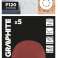 Velcro slibeskiver 125 mm. P120. 5 stk. med 8 huller billede 1
