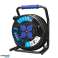 Professional drum extension cable IP44. 4 sockets 2P+Z (Schuko). Oil-resistant rubber cable. H07RN-F 3x2.5mm?. Length 20m. Unique stand. image 1