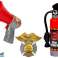 Feuerwehr Set Rucksack Taschenlampe Feuerlöscher Megaphon Zubehör Rot Bild 3