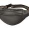 Bauchtasche mit Metallreißverschlussoptik - Rind Leder grau Bild 1