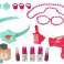 Beauty Set Vanity Table with Mirror Light Sound Jewelry Dark Pink image 3