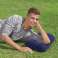 BESTWAY 67121 Inflatable tourist pillow velour navy blue image 1