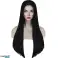 BQ3E Peruka plaukai 80cm juoda cosplay nuotrauka 1