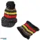 BQ52G Conjunto de mujer gorro y bufanda negro fotografía 1
