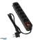 6 prizli 2P Z Schuko uzatma kablosu anahtarlı 3m H05VV F 3x1 0mm2 Imax=10A düz fiş siyah fotoğraf 1