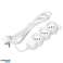 3-way Extension Cord 2P+Z, 3m H05VV-F 3x1.5mm2, Imax=16A, flat plug, white image 1