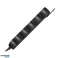 5-gang 2P extension cord with Schuko . 3m H05VV F 3x1.5mm2. Imax=16A. flat plug. black image 6