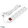 Multiprise 5 prises 2P+Z Schuko avec interrupteur 5m H05VV-F 3x1,5mm2 Imax=16A prise plate blanche photo 1