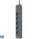 Surge Protector Power Strip TRACER Power Line  1.8 m Graphite  5 Outlets image 1