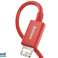 Cablu USB BASEUS Lightening Superior Series. 2.4A. CALYS A09 roșu de 1 m fotografia 2