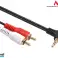 Câble mini jack angulaire 3,5mm Maclean 2RCA 3m noir MCTV 825 photo 1
