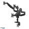 Desk Mount for Three Monitors Black Ergo Office. image 1