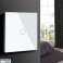 Touch light switch Maclean. single. SMART. Tuya APP. glass. white with round backlit button. 86x86mm. MCE715W image 1