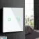 Dotykový vypínač světla Maclean dvojitý SMART Tuya APP skleněný bílý s kulatou podsvětlením tlačítka 86x86mm MCE714W fotka 1