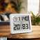Termometer/hygrometer med klokke funksjon. GreenBlue. hvit. GB384W bilde 1