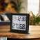 Termometer/hygrometer med klokke funksjon. GreenBlue. svart.GB384B bilde 1