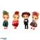Puppenpuppen für Puppenhaus 3 Mädchen 1 Junge 4er-Set. 12cm Bild 1