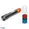 LED Flashlight SMD 10W   COB 2W. 350lm. 1200 mAh. zoom function. colored caps image 1