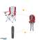 KING CAMP klappbarer Campingstuhl mit Armlehnen stahl rot grau Bild 3