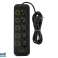 98 208# Netzverlängerung ps 530s 5 Steckdosen 4xusb 1xusb c 3m schwarz 3x1mm Bild 1