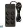 98 210# Prodlužovač ps 620 6 zásuvek 3xusb 1xusb c 2m černý 2x1mm fotka 1