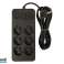 98 211# Verlängerungskabel ps 630 6 Steckdosen 3xusb 1xusb c 3m schwarz 2x1mm Bild 1