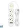98 217# PS 330 Power Verlengkabel 3 stopcontacten 3xusb 3m wit 2x1mm foto 2