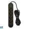98 220# Verlengsnoer ps 430 4 stopcontacten 3xusb 3m zwart 2x1mm foto 1