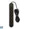 98 227# Verlengsnoer ps 530 5 stopcontacten 3xusb 3m zwart 2x1mm foto 1