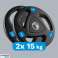 Sada gumičkových litinových závaží 2x15kg olympijský otvor 51mm REBEL ACTIVE fotka 4