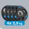 Set of Rubber Coated Cast Iron Weights 4x2.5kg Olympic Hole 51mm REBEL ACTIVE image 4