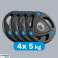 Set of 4x5kg Rubber-Coated Cast Iron Weights with Olympic Hole 51mm REBEL ACTIVE image 4