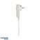 Flat plugg. Uni Schuko med holder. ikke demonterbar. kabel 1.5m. hvit bilde 1